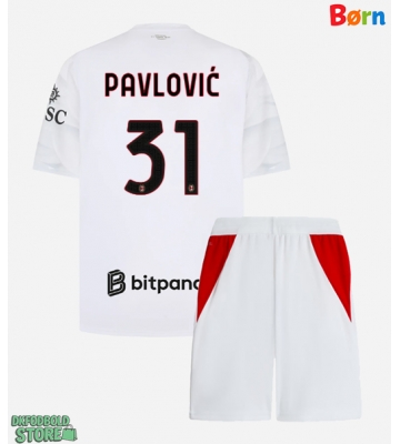 AC Milan Strahinja Pavlovic #31 Replika Babytøj Udebanesæt Børn 2026-27 Kortærmet (+ Korte bukser)